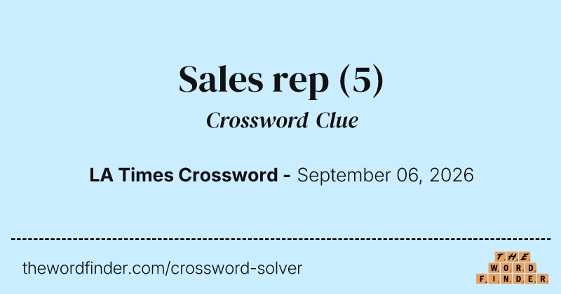 Sales rep crossword clue image
