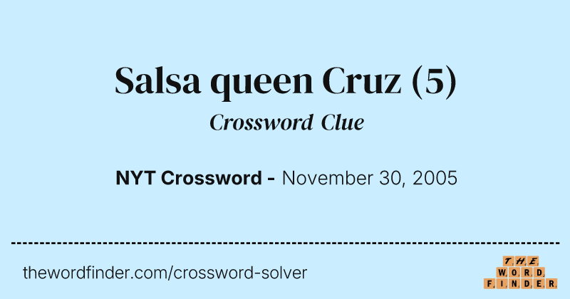 Salsa queen Cruz crossword clue image