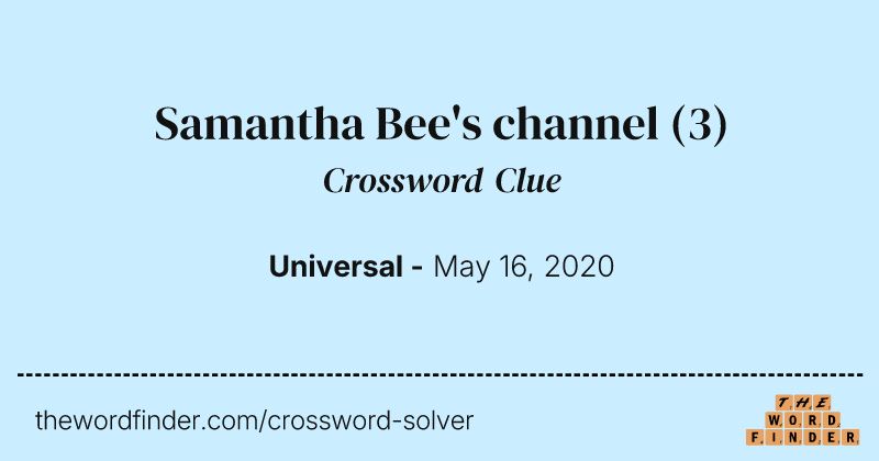 Samantha Bee's channel crossword clue image