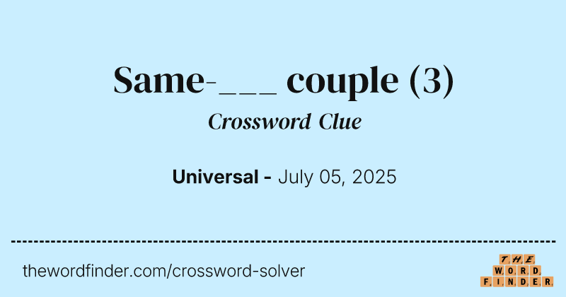Same-___ couple crossword clue image