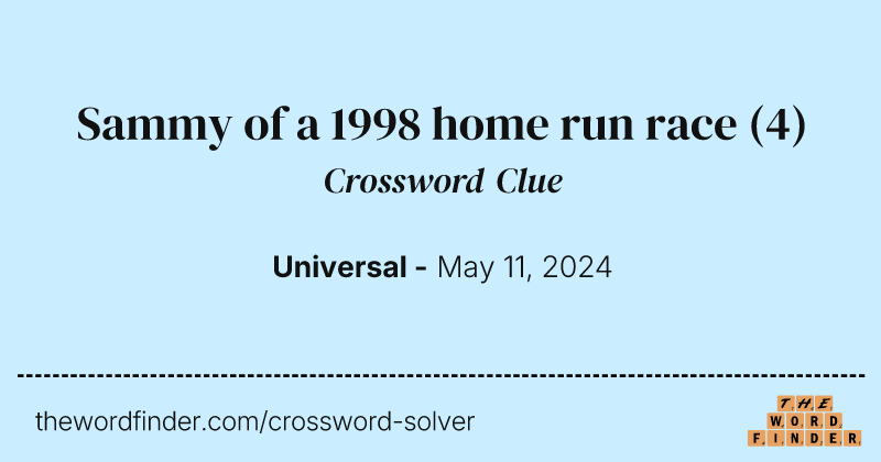 Sammy of a 1998 home run race crossword clue image