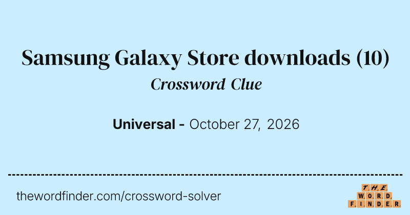Samsung Galaxy Store downloads crossword clue image