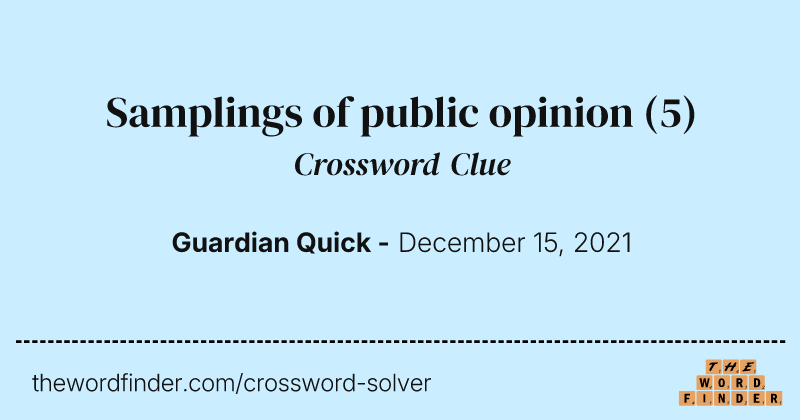 Samplings of public opinion crossword clue image