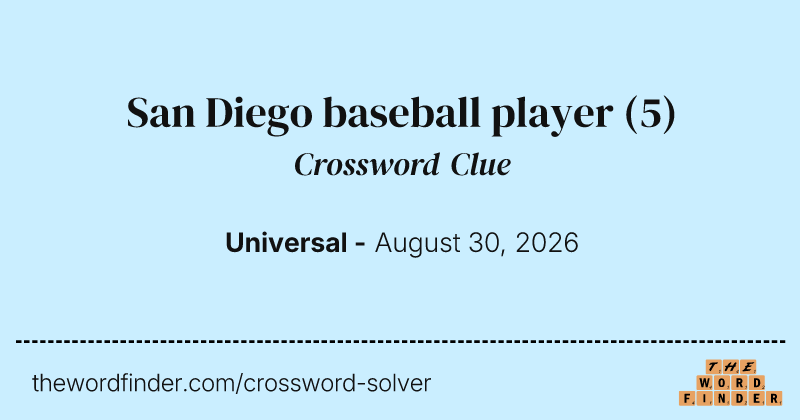 San Diego baseball player crossword clue image