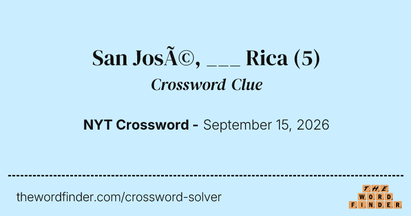San José, ___ Rica crossword clue image