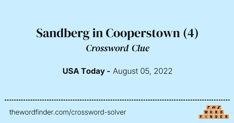 Sandberg in Cooperstown crossword clue image