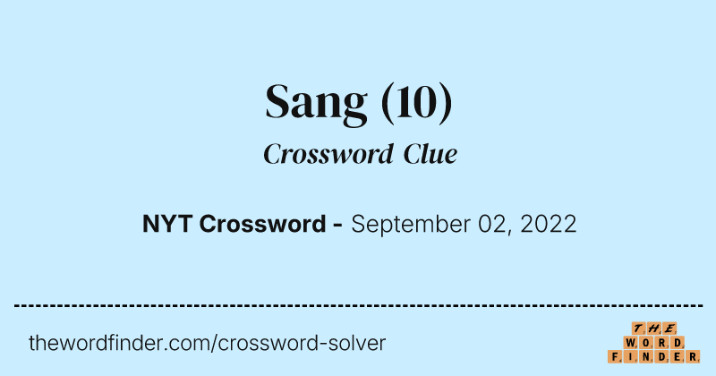 Sang crossword clue image