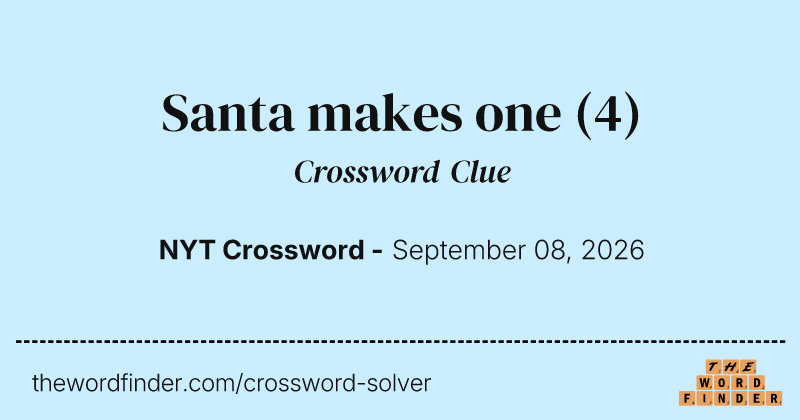 Santa makes one crossword clue image