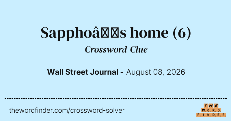 Sappho’s home crossword clue image