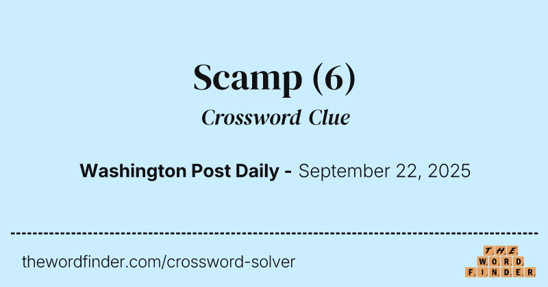 Scamp crossword clue image
