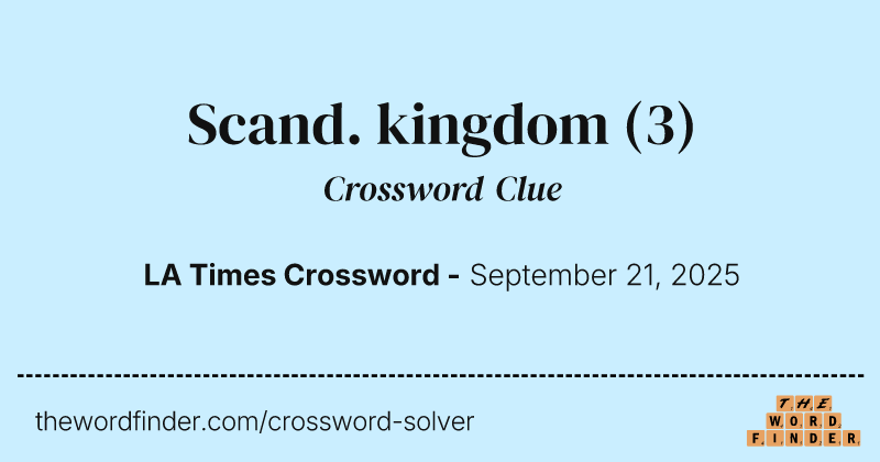 Scand. kingdom crossword clue image
