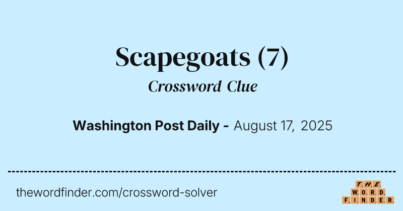Scapegoats crossword clue image