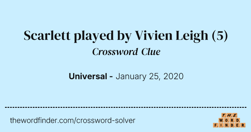 Scarlett played by Vivien Leigh crossword clue image