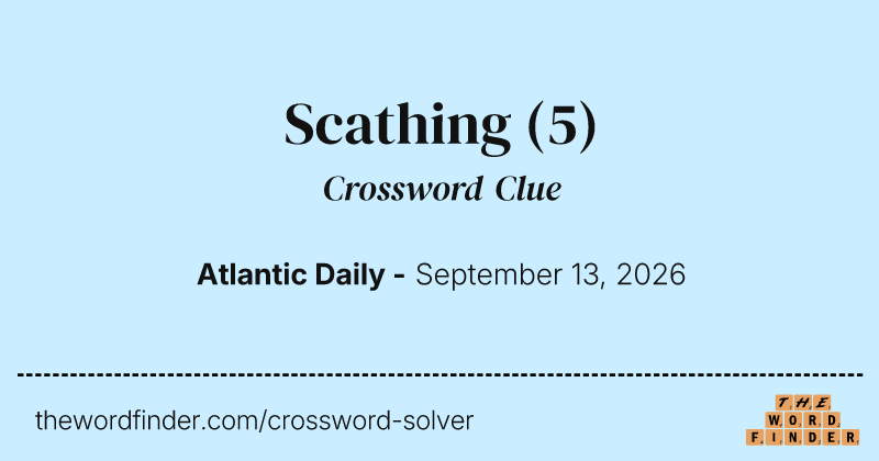 Scathing crossword clue image