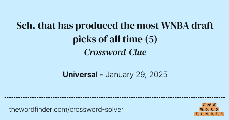 Sch. that has produced the most WNBA draft picks of all time crossword clue image