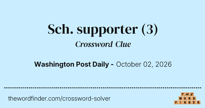 Sch. supporter crossword clue image