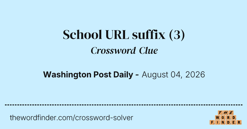 School URL suffix crossword clue image