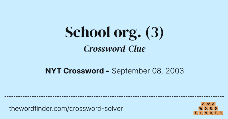 School org. crossword clue image