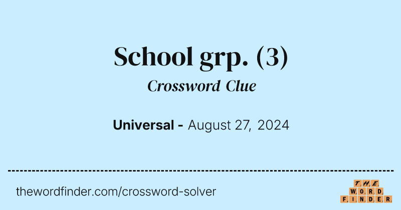 School grp. crossword clue image