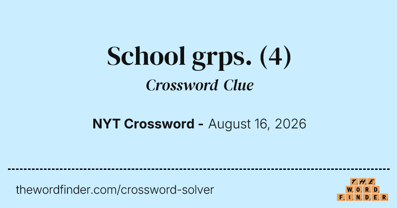 School grps. crossword clue image