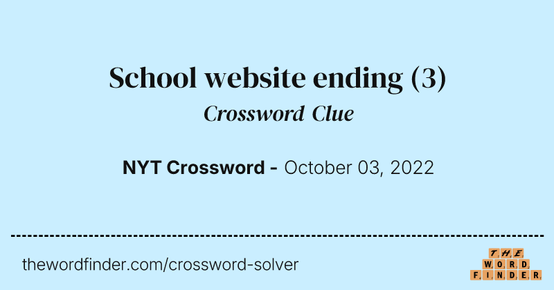 School website ending crossword clue image