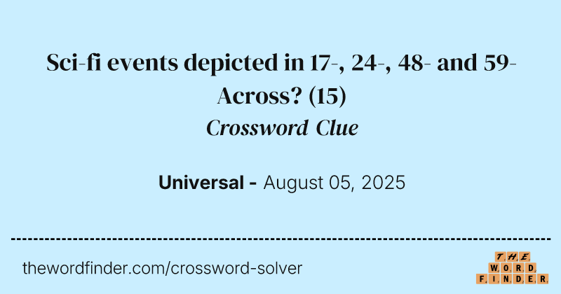 Sci-fi events depicted in 17-, 24-, 48- and 59-Across? crossword clue image