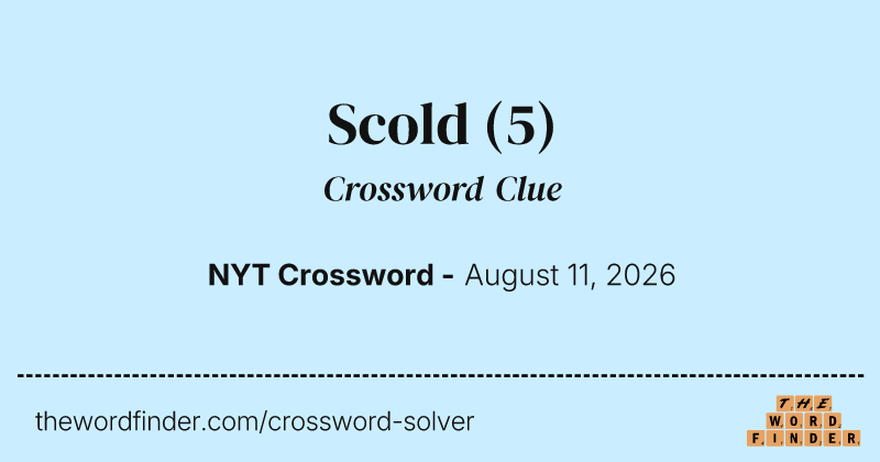 Scold crossword clue image
