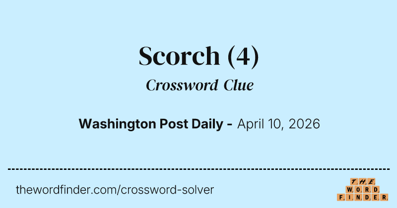 Scorch crossword clue image