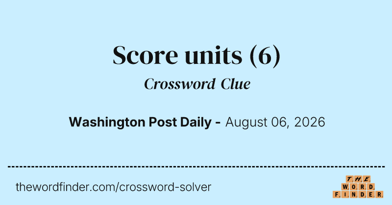 Score units crossword clue image