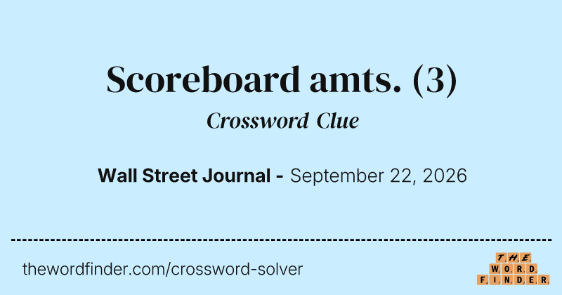 Scoreboard amts. crossword clue image