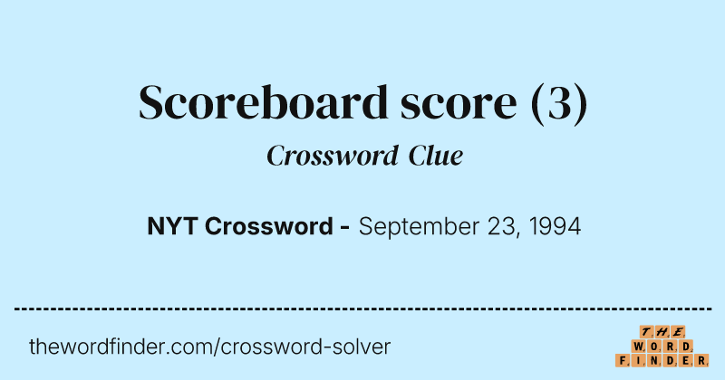 Scoreboard score crossword clue image