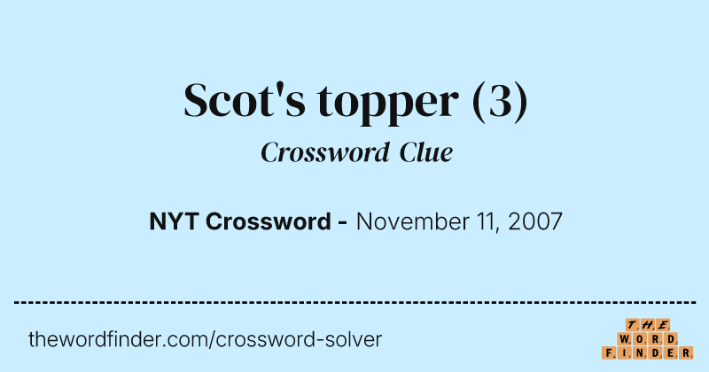 Scot's topper crossword clue image