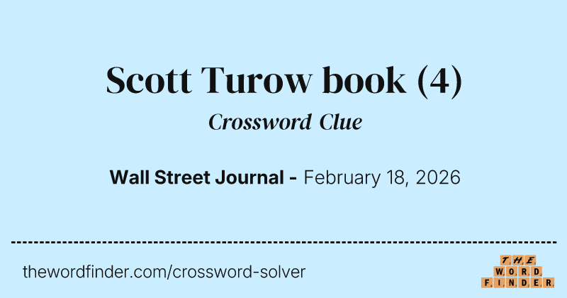 Scott Turow book crossword clue image