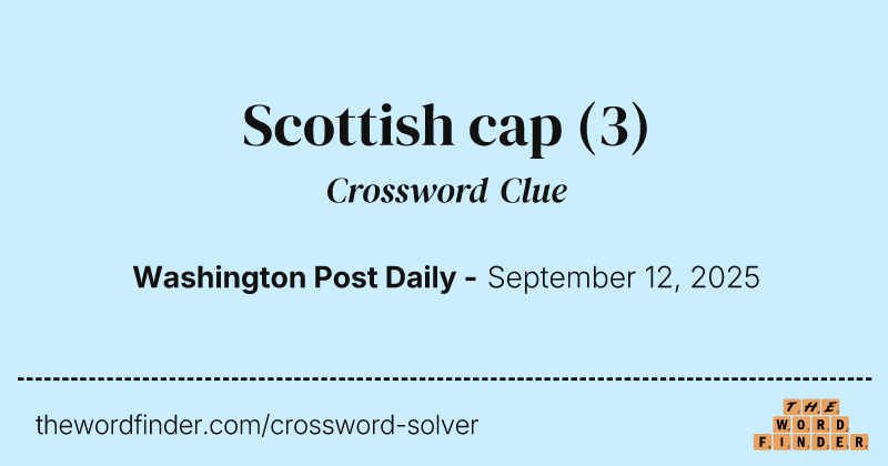 Scottish cap crossword clue image