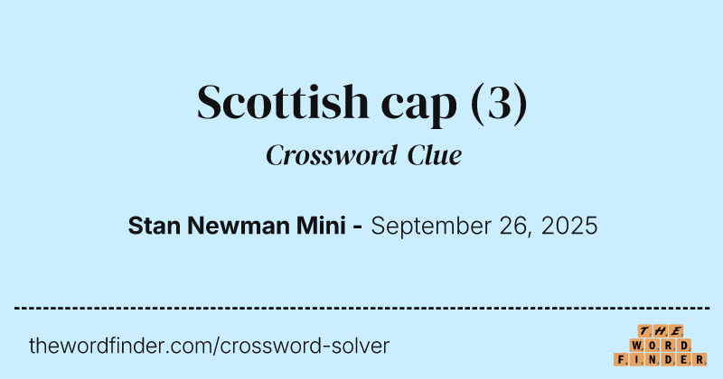Scottish cap crossword clue image