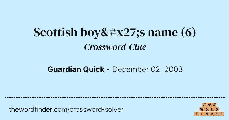 Scottish boy's name crossword clue image