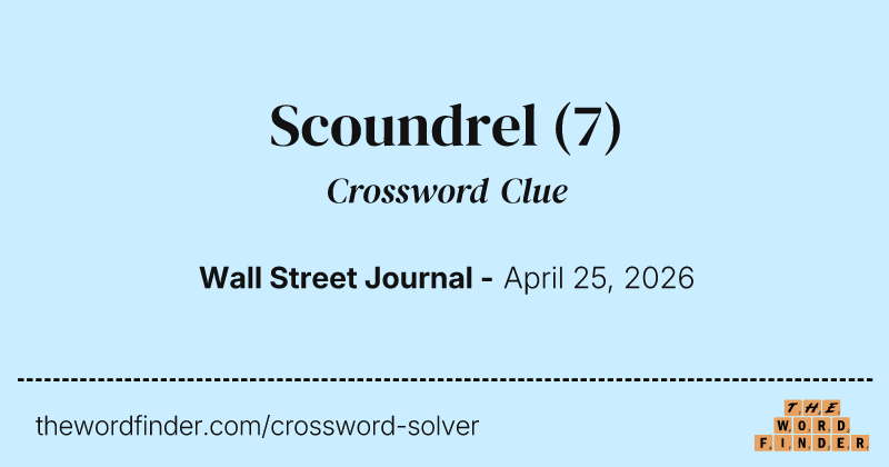 Scoundrel crossword clue image