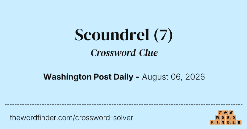 Scoundrel crossword clue image
