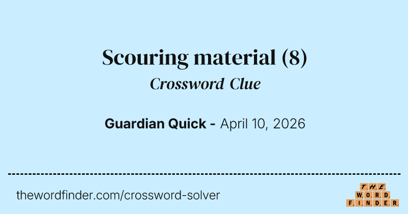 Scouring material crossword clue image