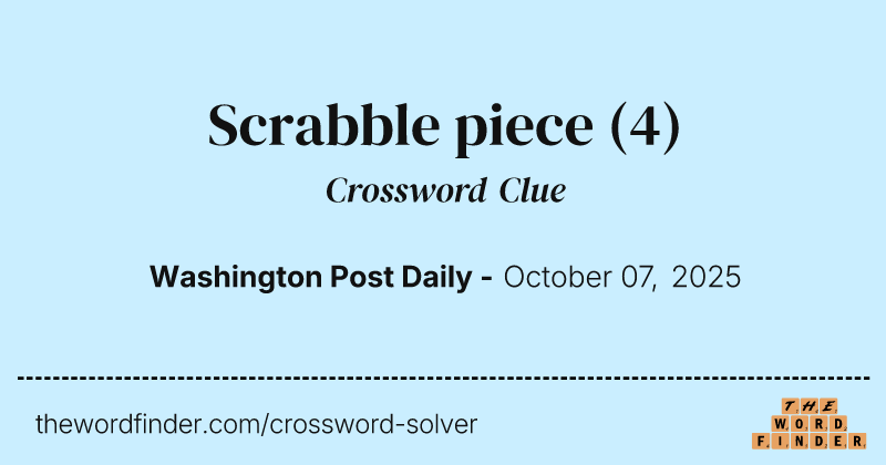 Scrabble piece crossword clue image