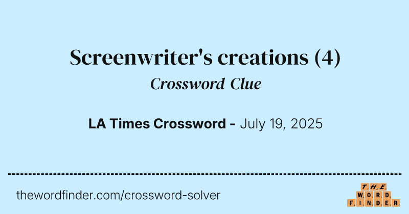 Screenwriter's creations crossword clue image