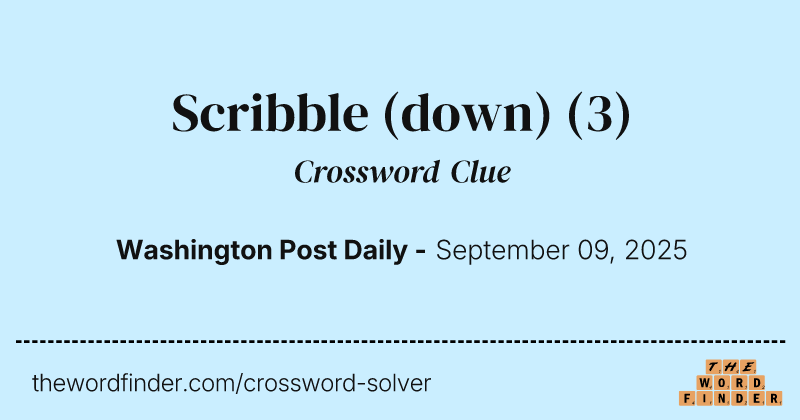 Scribble (down) crossword clue image