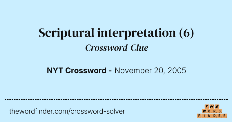 Scriptural interpretation crossword clue image