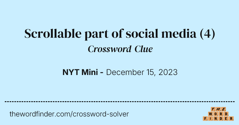 Scrollable part of social media crossword clue image