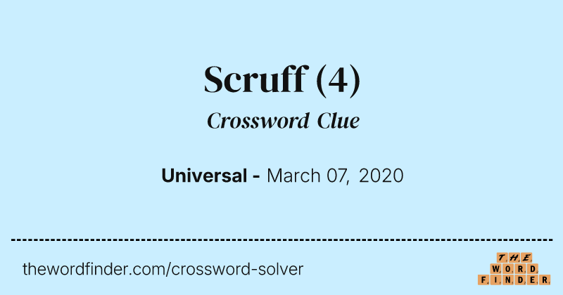 Scruff crossword clue image