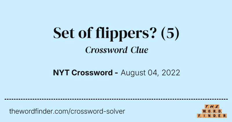 Set of flippers? crossword clue image