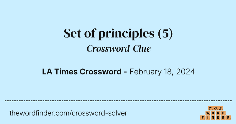 Set of principles crossword clue image