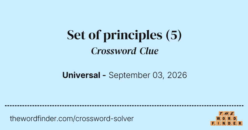 Set of principles crossword clue image