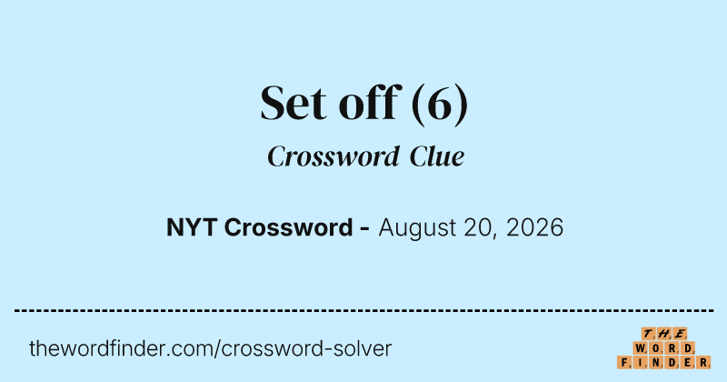 Set off crossword clue image