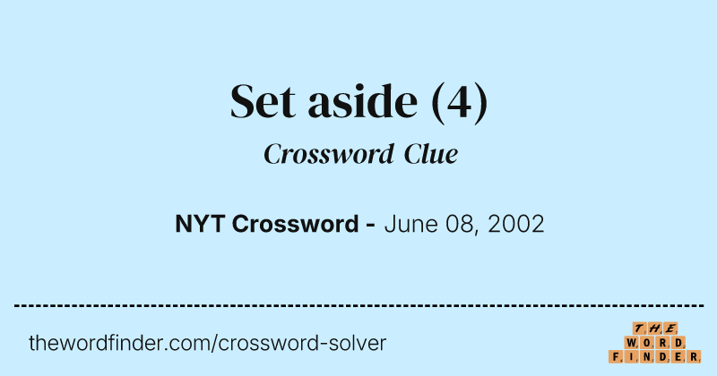 Set aside crossword clue image